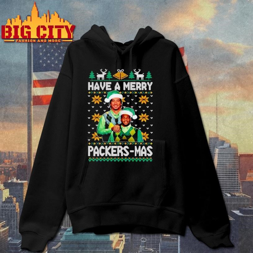 Green Bay Packers Aaron Rodgers &amp; Davante Adams HAVE A MERRY PACKERS-MAS Shirt