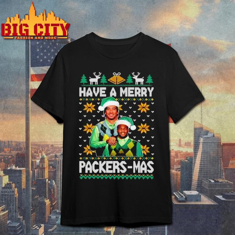 Green Bay Packers Aaron Rodgers &amp; Davante Adams HAVE A MERRY PACKERS-MAS Shirt