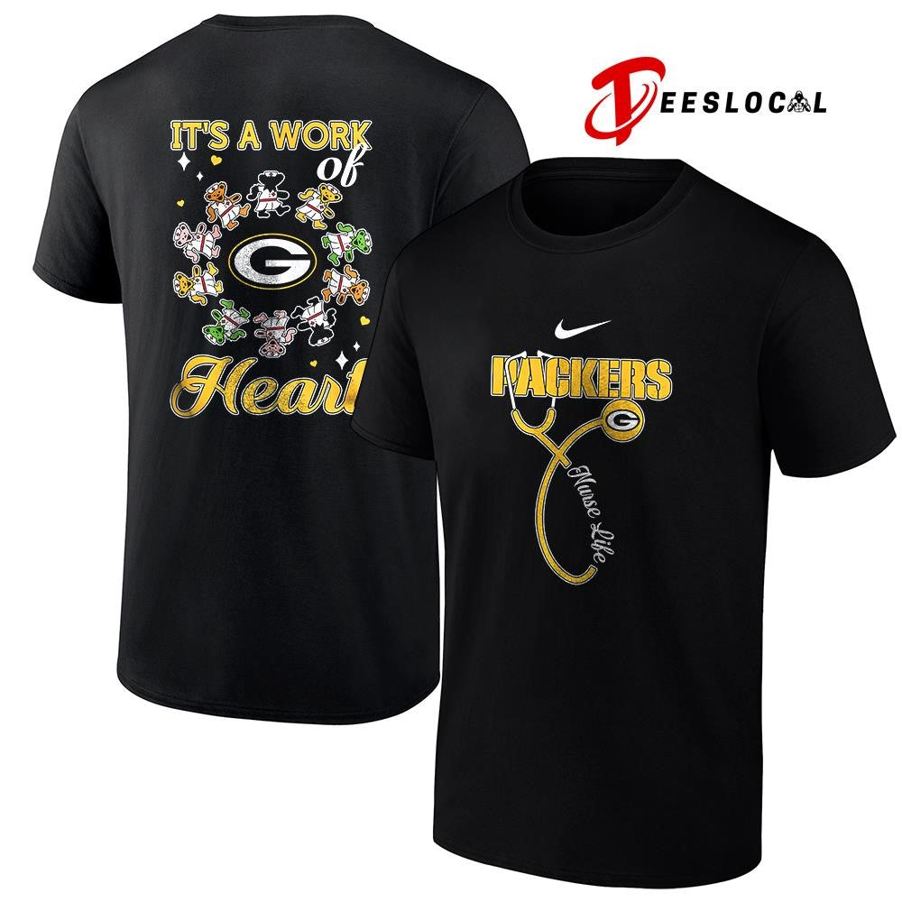 Green Bay Packers x Grateful Dead Nurse it’s a work of heart bears shirt