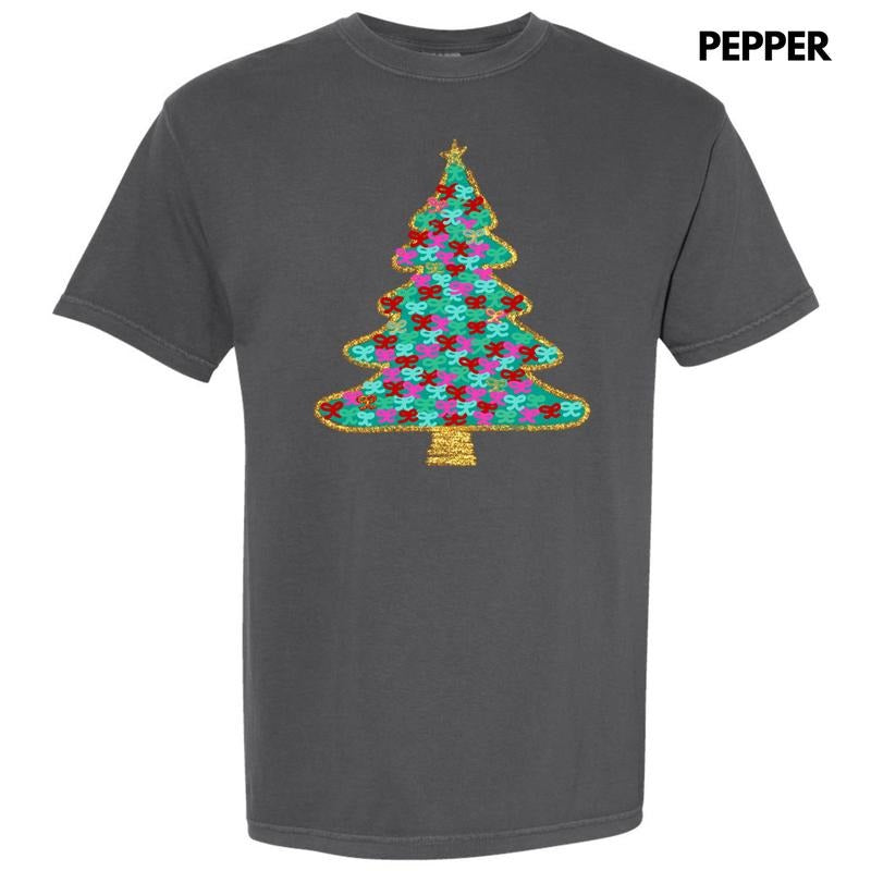 Green Bushel Of Bows Christmas Tree Comfort Colors T-Shirt 'NLB' Hoodie, Sweatshirt | RetroVerseTees.com
