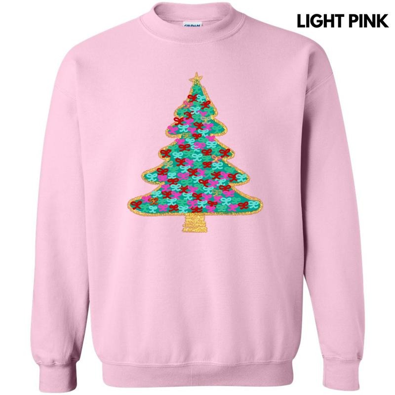 Green Bushel Of Bows Christmas Tree Sweatshirt 'NLB' T-Shirts, Hoodie | RetroVerseTees.com