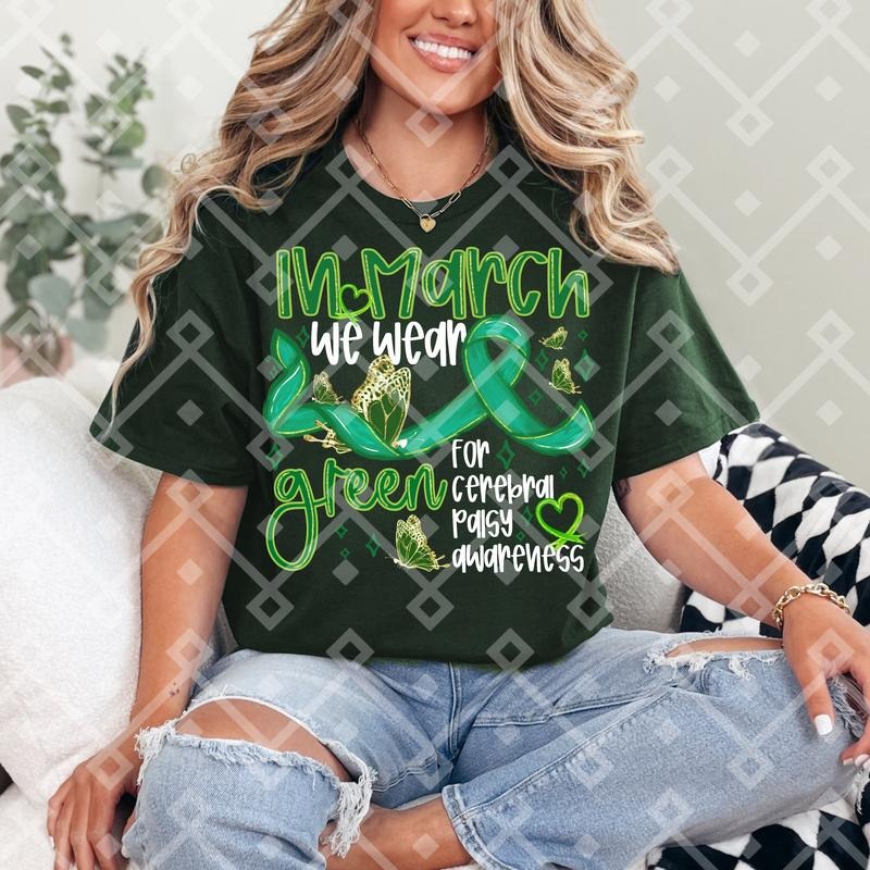 Green Cerebral Palsy WHITE INK DTF Transfers - THIS IS NOT A SHIRT Hoodie, Sweatshirt | RetroVerseTees.com