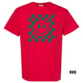 Green Checkered Christmas Tree Happy Face Comfort Colors T-Shirt Hoodie, Sweatshirt | RetroVerseTees.com