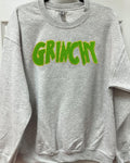 Green Chenille Patch Sweatshirt -- ASH GREY T-Shirts, Hoodie | RetroVerseTees.com
