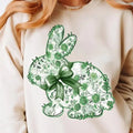 Green Floral Bunny  DTF Transfers - THIS IS NOT A SHIRT Hoodie, Sweatshirt | RetroVerseTees.com