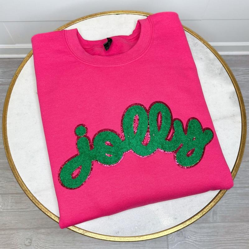 Green Jolly Chenille Patch Sweatshirt T-Shirts, Hoodie | RetroVerseTees.com