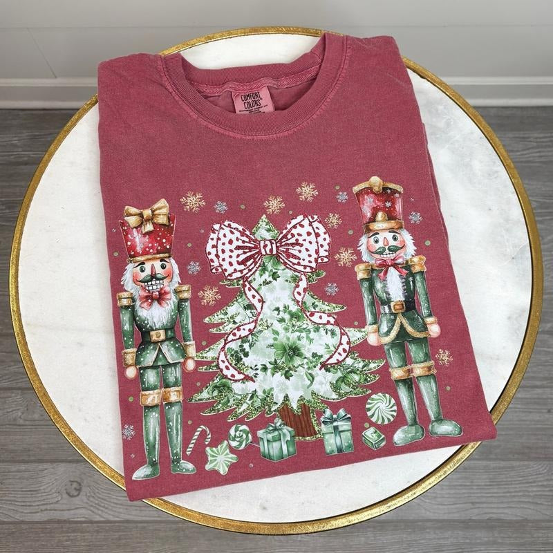 Green Nutcracker Holiday Comfort Colors T-Shirt 'NLB' Hoodie, Sweatshirt | RetroVerseTees.com