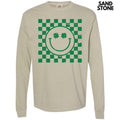 Green Shamrock Checker Happy Face Long Sleeve Comfort Colors T-Shirt 'NLB' Hoodie, Sweatshirt | RetroVerseTees.com