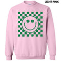 Green Shamrock Checker Happy Face Sweatshirt 'NLB' T-Shirts, Hoodie | RetroVerseTees.com