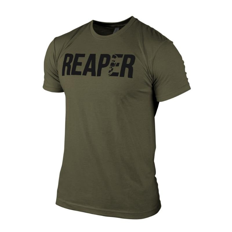 Gymreapers Military Reaper Graphic Tee - Black/Green, Summer Men's Top Hoodie, Sweatshirt | RetroVerseTees.com