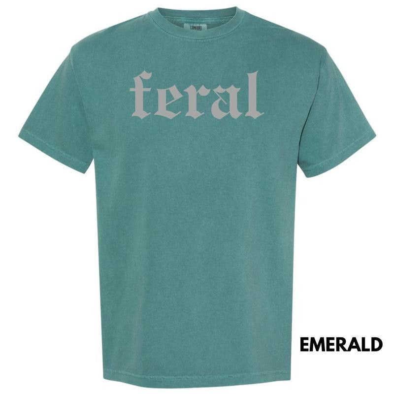 Grey FERAL Comfort Colors T-Shirt 'NLB' Hoodie, Sweatshirt | RetroVerseTees.com