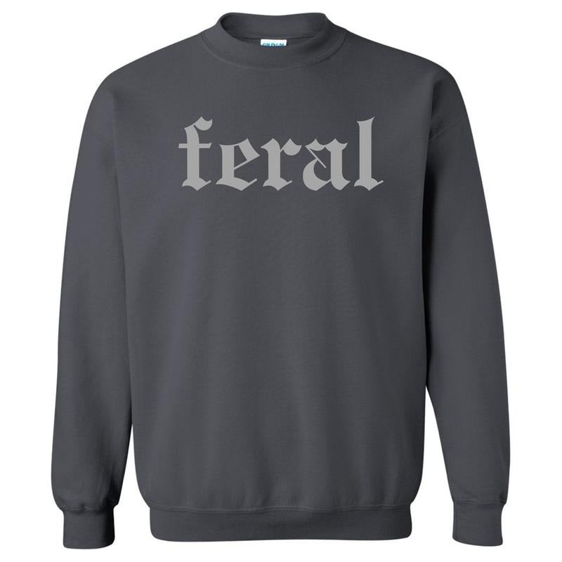 Grey FERAL Sweatshirt 'NLB' T-Shirts, Hoodie | RetroVerseTees.com
