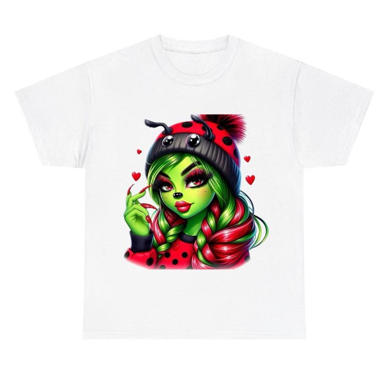 Grin Boujeee Red Lady Tee, Christmas Shirt Cotton Fabric Hoodie, Sweatshirt | RetroVerseTees.com