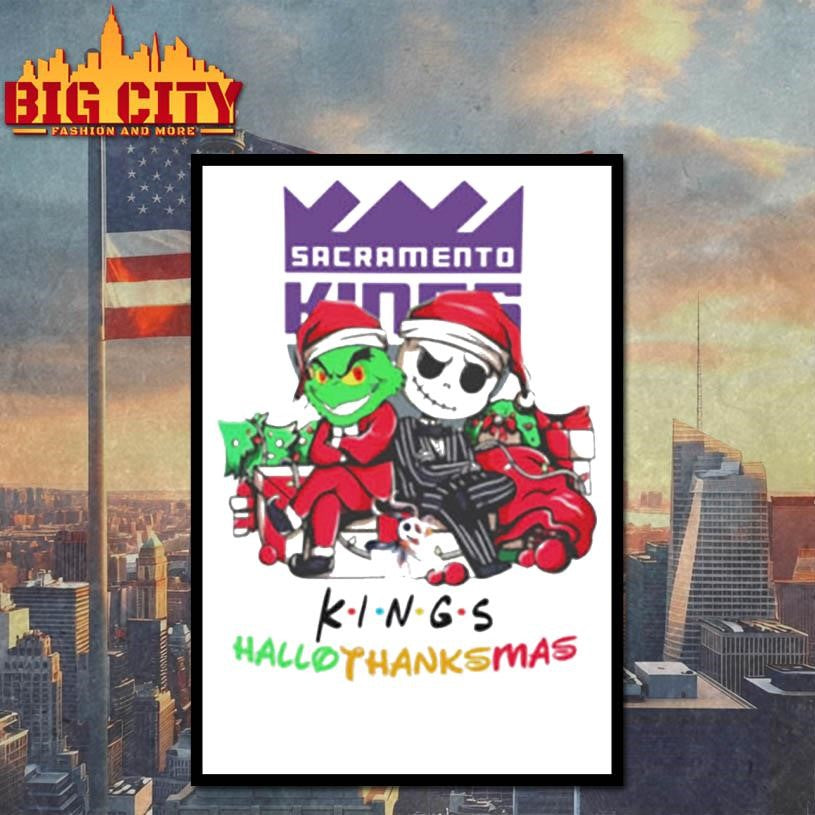 Grinch And Jack Sacramento Kings Friends HalloThanksMas Shirt