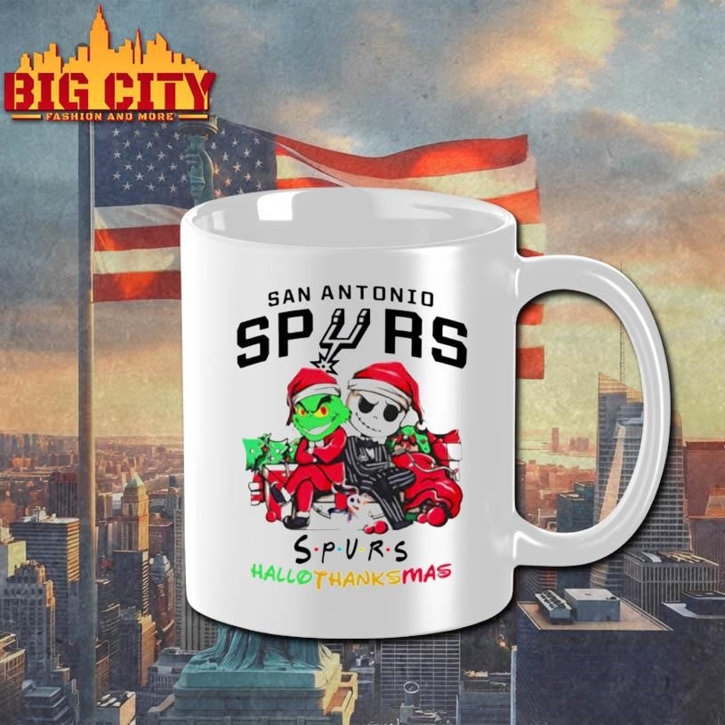 Grinch And Jack San Antonio Spurs Friends HalloThanksMas Shirt
