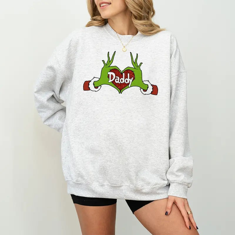 Grinchh Daddy Christmas Sweatshirt, Grinchh Family Sweatshirt, Grinchmas Matching Shirts, Grinchh Christmas Daddy Mommy...