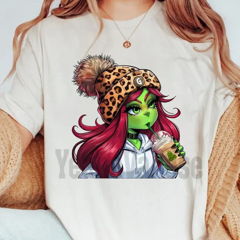 Grinchhh Boujeee Ladies Christmas Shirt, Grinchhmas Coffee Tee, Chrismas Tees Hoodie, Sweatshirt | RetroVerseTees.com