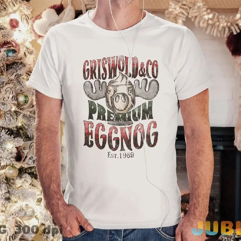 Griswold Eggnog Co Shirt, Clark Griswold Christmas Movie Tshirt, Christmas Tshirt Hoodie, Sweatshirt | RetroVerseTees.com