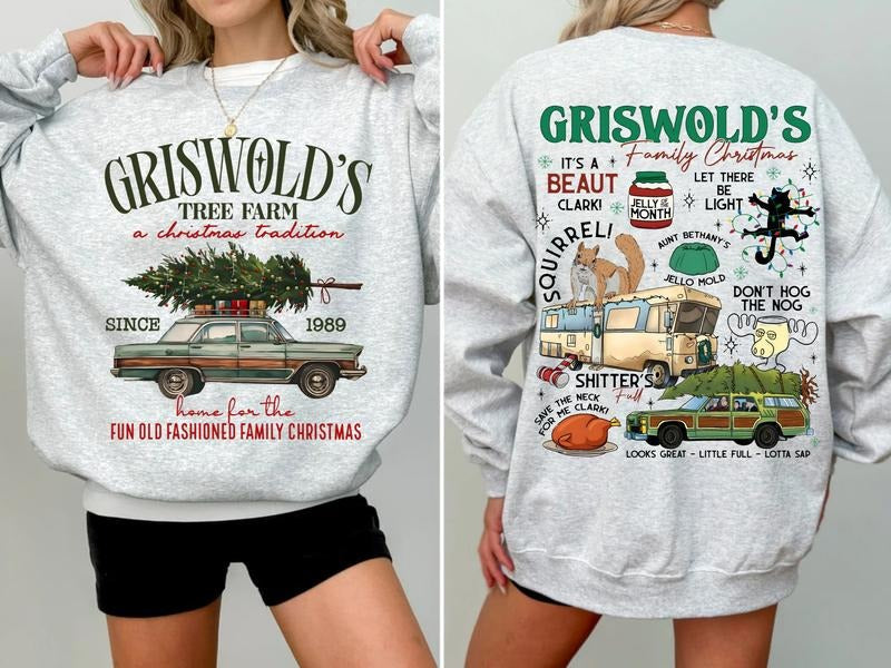 Griswold Family Christmas Sweatshirt, Christmas Tree Farm Shirt, Family Vacation Tee Shirt Hoodie | RetroVerseTees.com