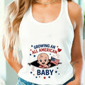 Growing an All American Baby Tank Top, Funny Pregnancy 4th of July Tank Top, Summer Pregnant Announcement Tank Top,...