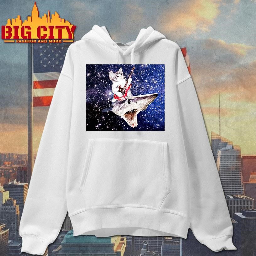 Guitar Cat on a Shark Shirt