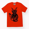 Guitar Devil Woodblock Printed All Cotton T-Shirt Menswear Top Graphic Streetwear Hoodie, Sweatshirt | RetroVerseTees.com