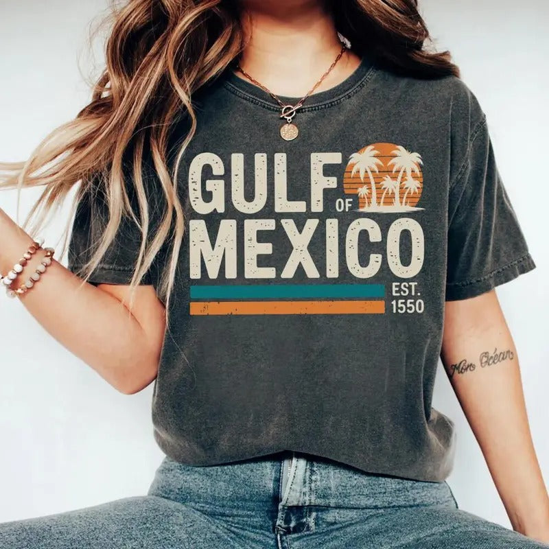 Gulf Of Mexico Est 1550 Shirt, gildan shirt, Texas Alabama Mississippi Florida Beach Shirt, Mexico Lover Shirt, Trending...