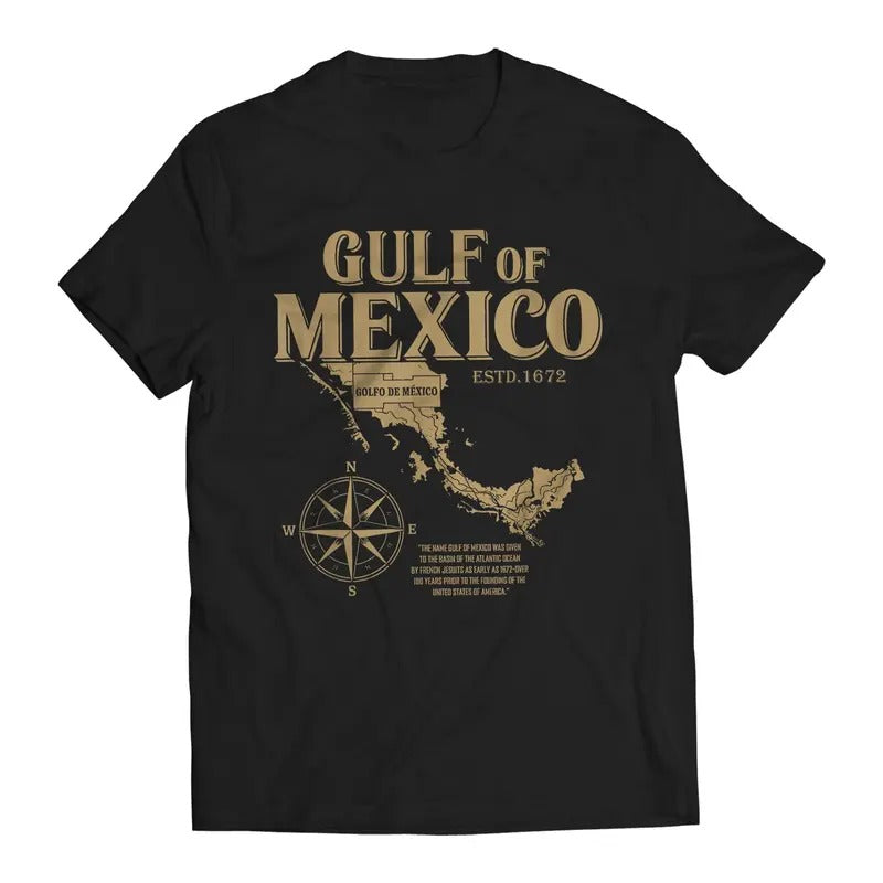 Gulf of Mexico ESTD. 1672 Golfo De México T-Shirt Casual Crewneck Classic Cotton Hoodie, Sweatshirt | RetroVerseTees.com