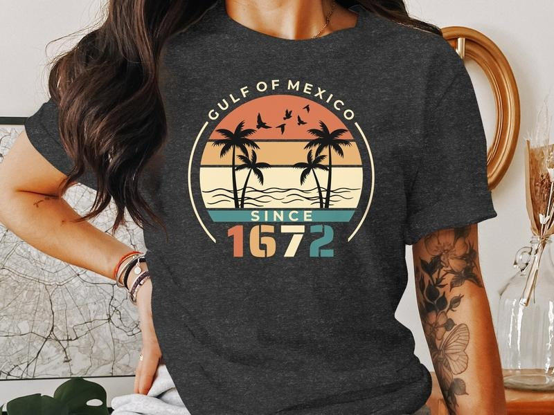 Gulf of Mexico Since 1672 Shirt, Vintage Beach T-Shirt, Retro Travel Sweatshirt Hoodie | RetroVerseTees.com