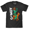 Gumby and Pokey Cowboy T-Shirt - Charcoal Gray Heather Hoodie, Sweatshirt | RetroVerseTees.com