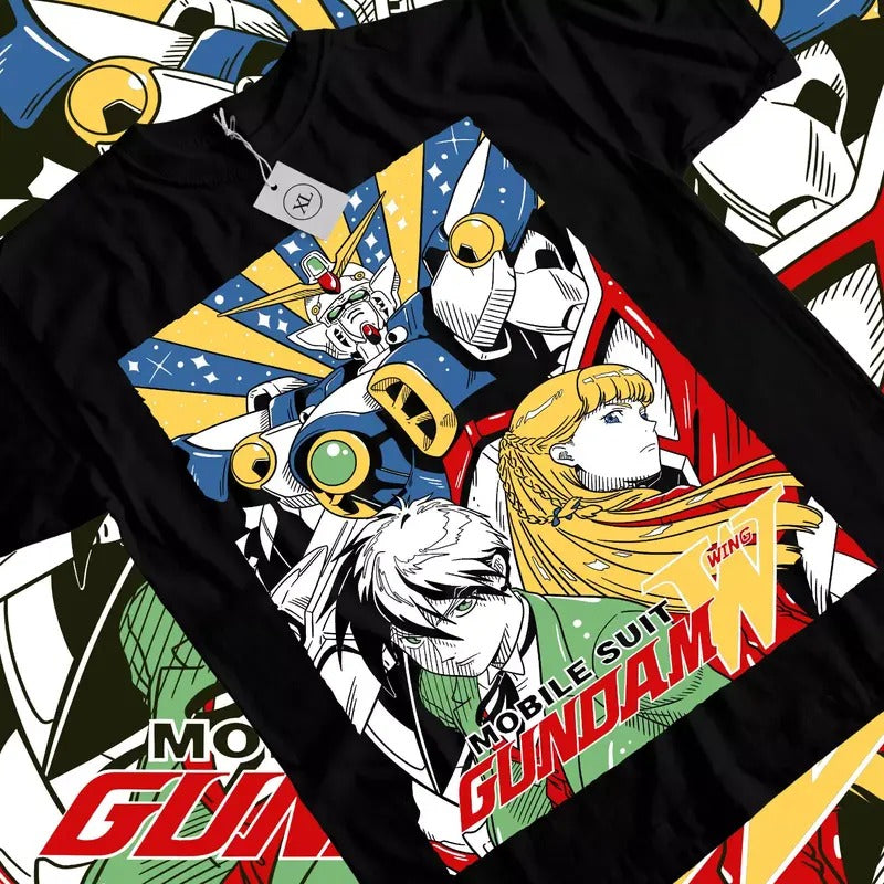 Gundam Wing T-Shirt Japanese Anime Tshirt Manga Shirt Graphic Art All Size Hoodie, Sweatshirt | RetroVerseTees.com