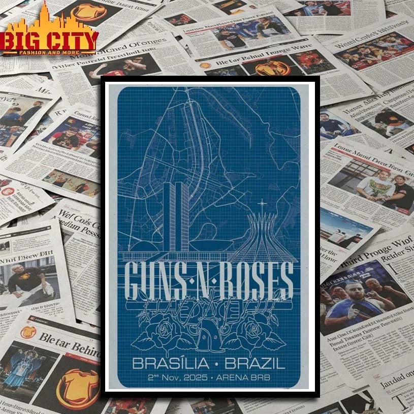 Guns N’ Roses Tour Arena BRB Mané Garrincha, Brasilia November 02 2025 Poster shirt