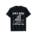 Gym Gunpla brand Jesus Christian Weight Lifting T-Shirt Pure Cotton Fabric Casual Streetstyle Crew Neck Short Sleeve...
