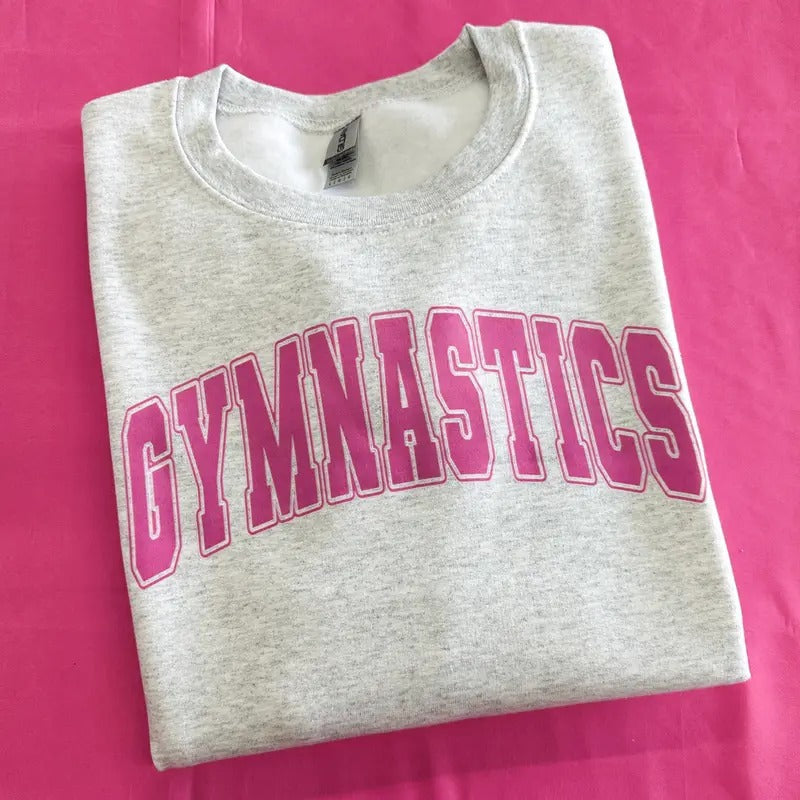 Gymnastics Varsity Letter Gildan Sweatshirt T-Shirts, Hoodie | RetroVerseTees.com