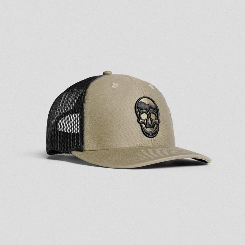 Gymreapers Embroidered Trucker Hat with Custom Fit and Breathable Mesh - Tan T-Shirts, Hoodie, Sweatshirt