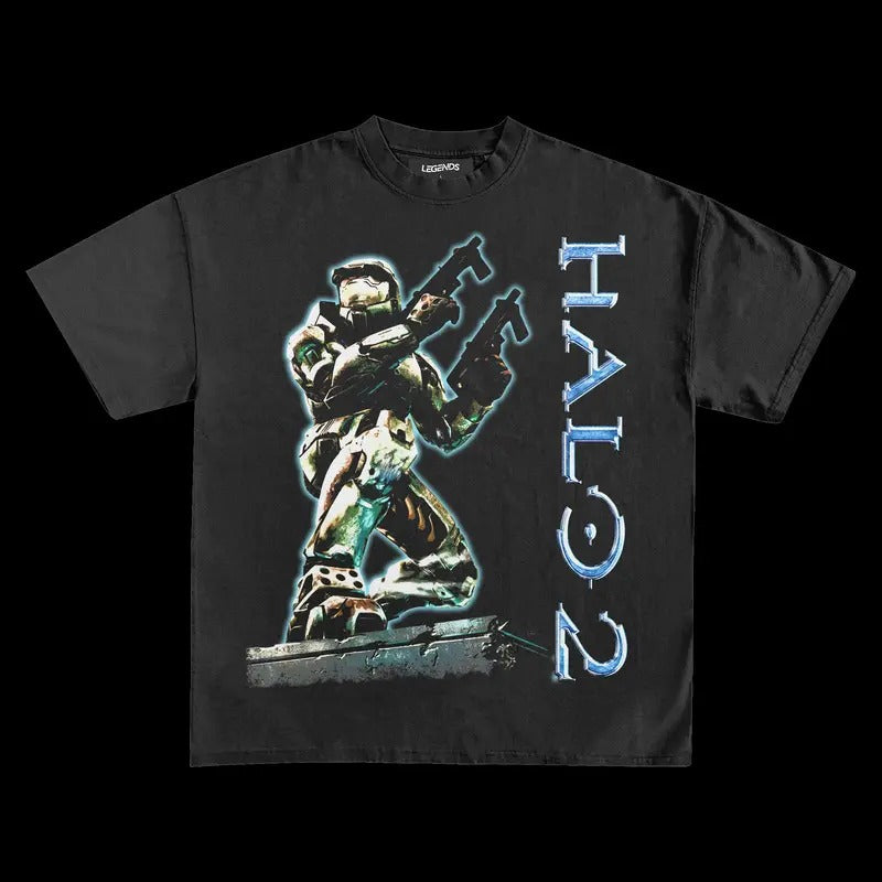 HALO 2 Vintage Tee - Men's Cotton T-Shirt Cotton Menswear Top Decoration Hoodie, Sweatshirt | RetroVerseTees.com