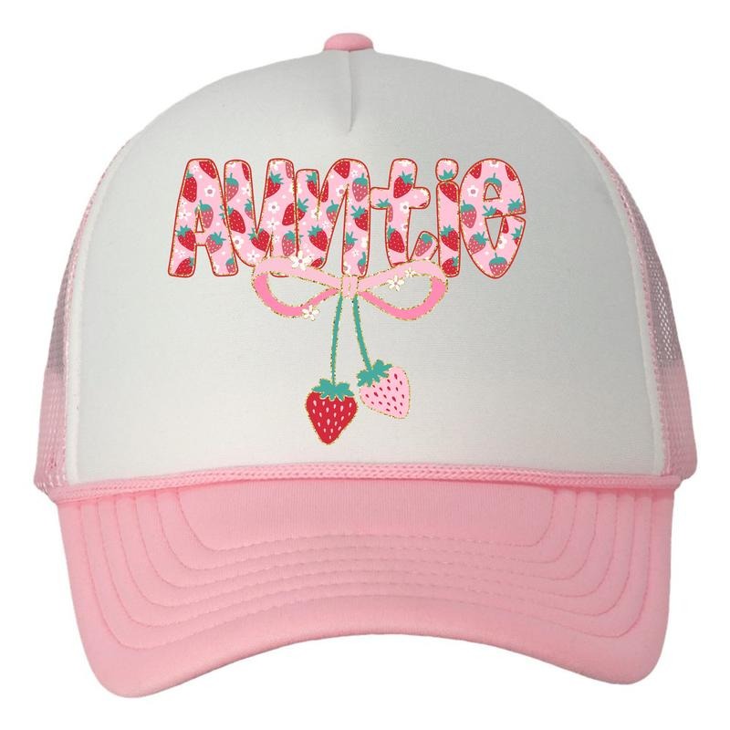 HAT - Auntie Strawberry Coquette Foam Mesh Trucker Hat 'NLB' T-Shirts, Hoodie, Sweatshirt | RetroVerseTees.com