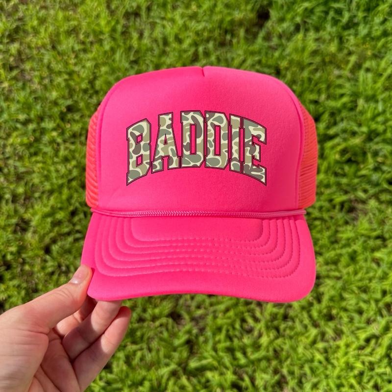 HAT - Camouflage Baddie Foam Mesh Trucker Hat 'NLB' T-Shirts, Hoodie, Sweatshirt | RetroVerseTees.com