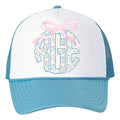 HAT - Grandmillennial Floral Monogram Foam Mesh Trucker Hat 'NLB' T-Shirts, Hoodie, Sweatshirt | RetroVerseTees.com