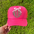 HAT - Pink Bow Cheetah Monogram Foam Mesh Trucker Hat 'NLB' T-Shirts, Hoodie, Sweatshirt | RetroVerseTees.com