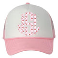 HAT - Strawberry Stripe Monogram Foam Mesh Trucker Hat 'NLB' T-Shirts, Hoodie, Sweatshirt | RetroVerseTees.com
