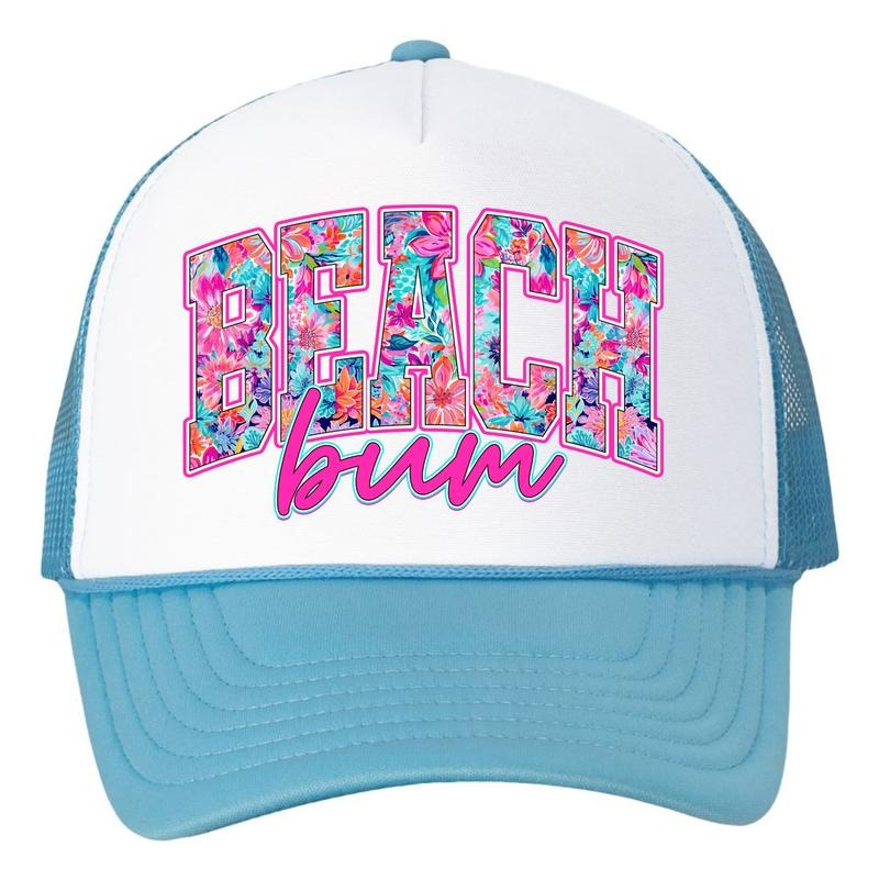 HAT -Blooming Beach Bum Foam Mesh Trucker Hat 'NLB' T-Shirts, Hoodie, Sweatshirt | RetroVerseTees.com