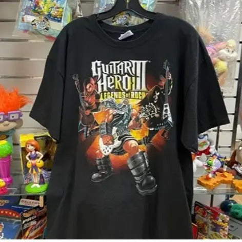 HOLD - Mens Hanes Guitar Hero III T-Shirt Menswear Top Hoodie, Sweatshirt | RetroVerseTees.com