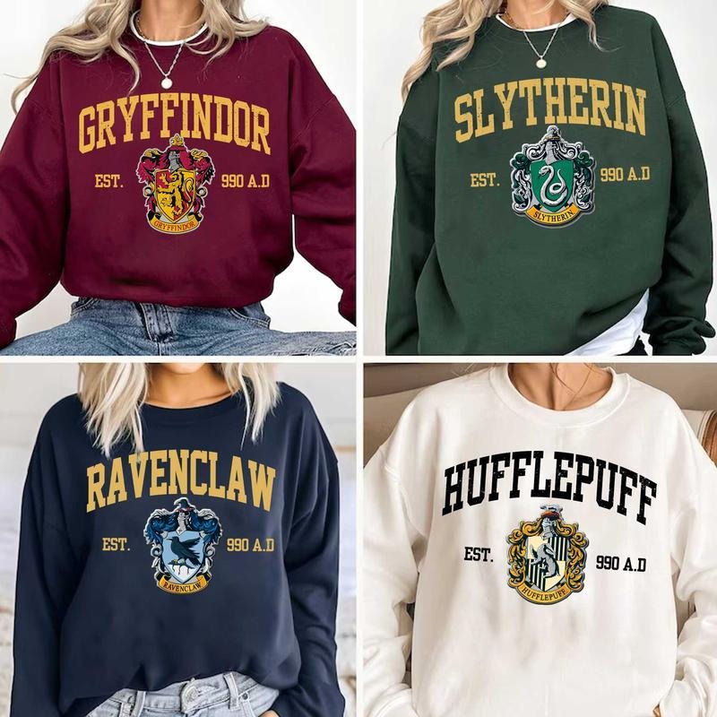 HP Wizard House 02 Sweatshirt Hoodie Shirt, Gift for Fan potterhead Underwear | RetroVerseTees.com