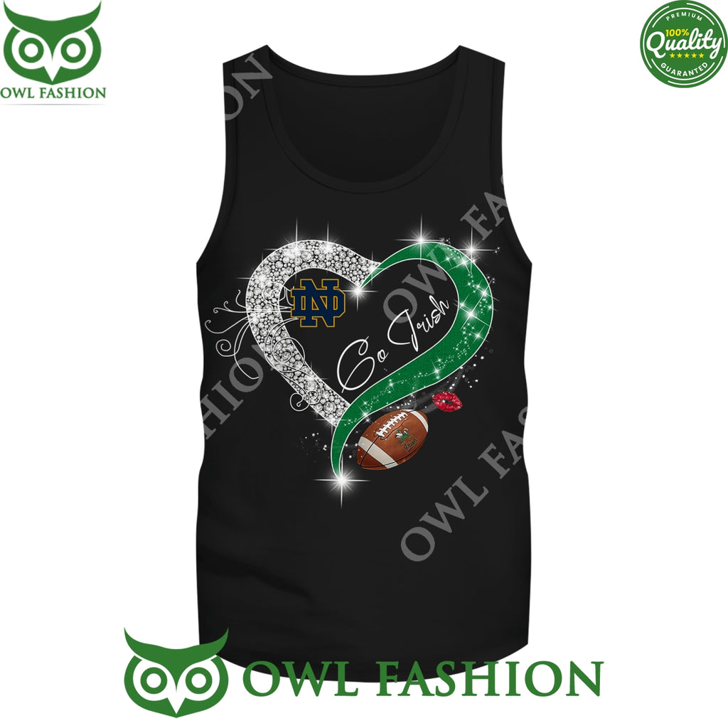 Notre Dame Fighting Irish Heart Pattern Valentine 2D t Shirt