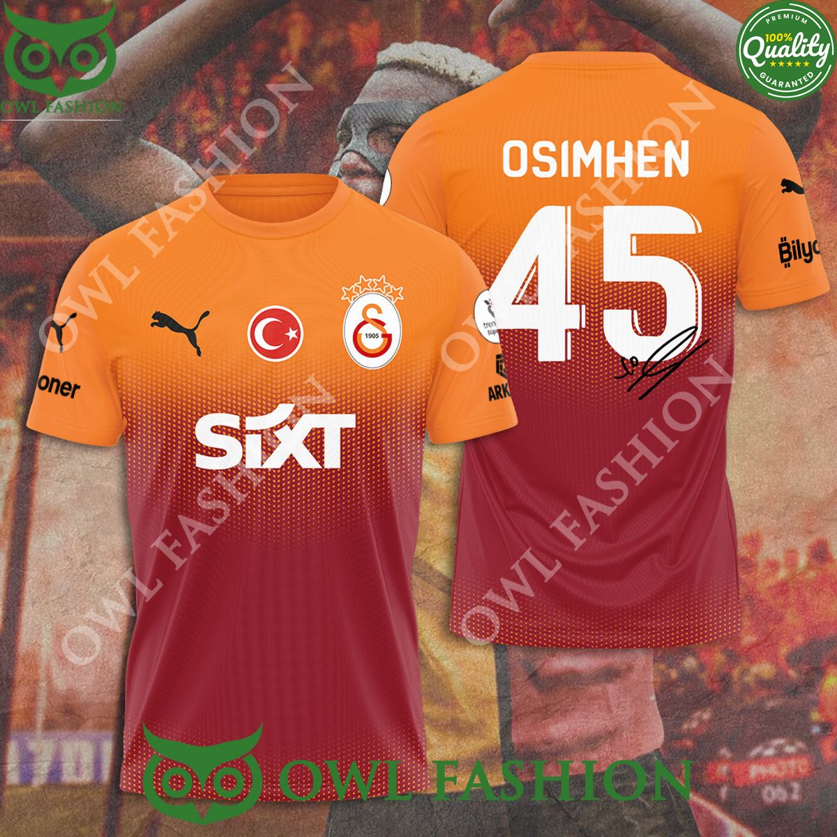 Galatasaray SK Osimhen 45 3D t shirt