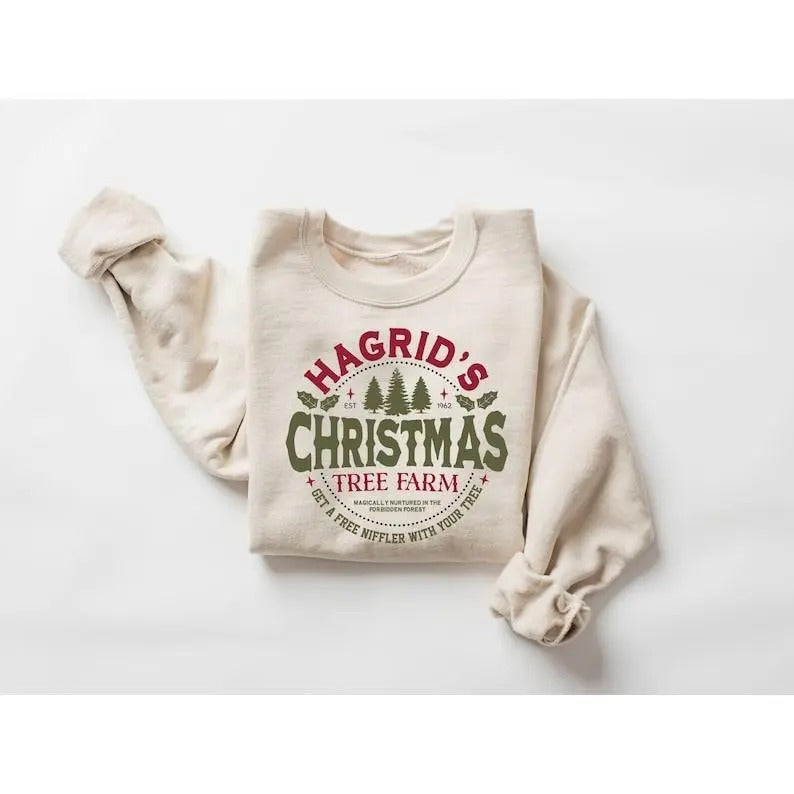 Hagrid's Christmas Tree Farm Shirt, Tree Farm Shirt, Autumn Graphic Tee, Thanksgiving Shirt Family, Cozy Fall Gift, Book...