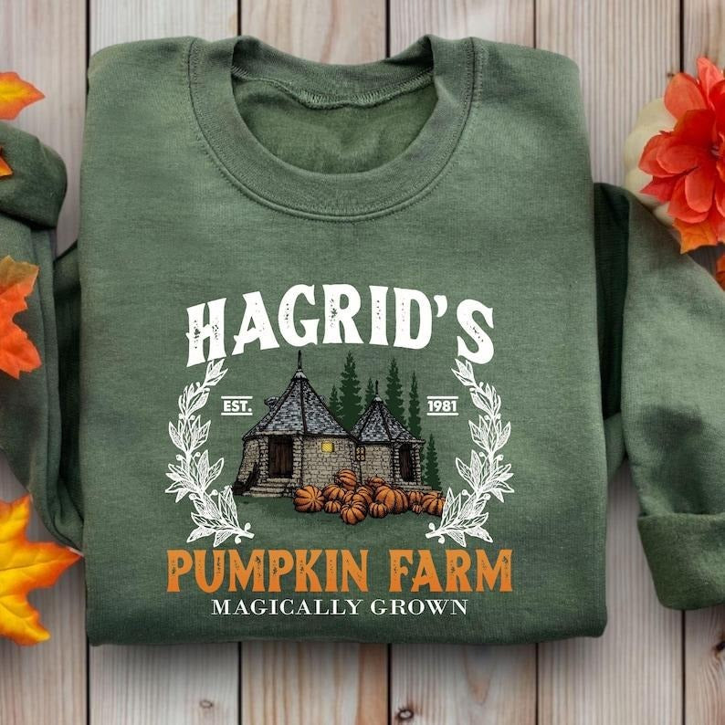 Hagrid's Pumpkin Farm Sweatshirt, Thanksgiving 2024, Fall Sweatshirt, Halloween Sweatshirt, Pumpkin Sweatshirt, Book...