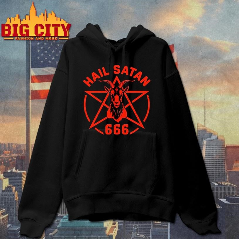 Hail Satan Goat Head Pentagram 666 Shirt Dark Occult Aesthetic Shirt