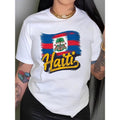 Haiti Patterned Women'WB shield T-Shirt, Casual Round Neck, Short Sleeves for Spring Gunpla brand Summer. style 02...